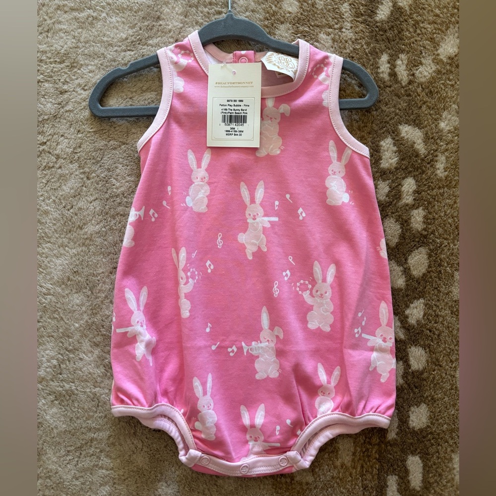 NWT Patton Play Bubble in The Bunny Band w/Palm Beach Pink 3-6 Months